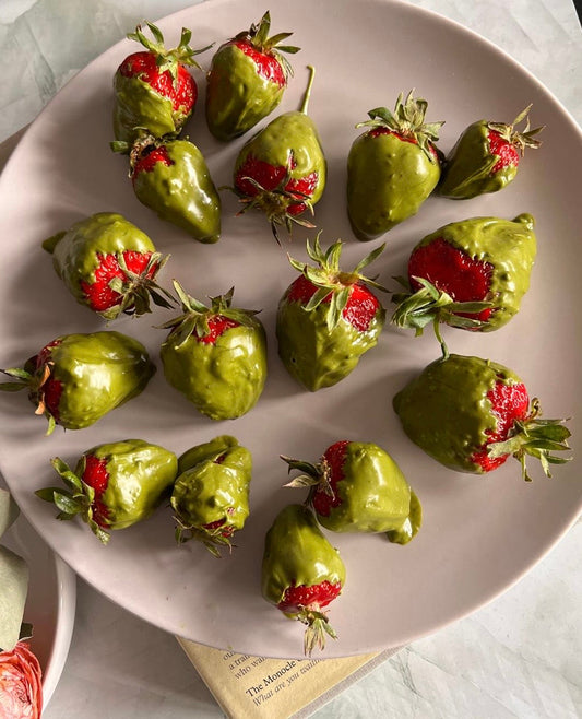 White Chocolate Matcha Strawberries