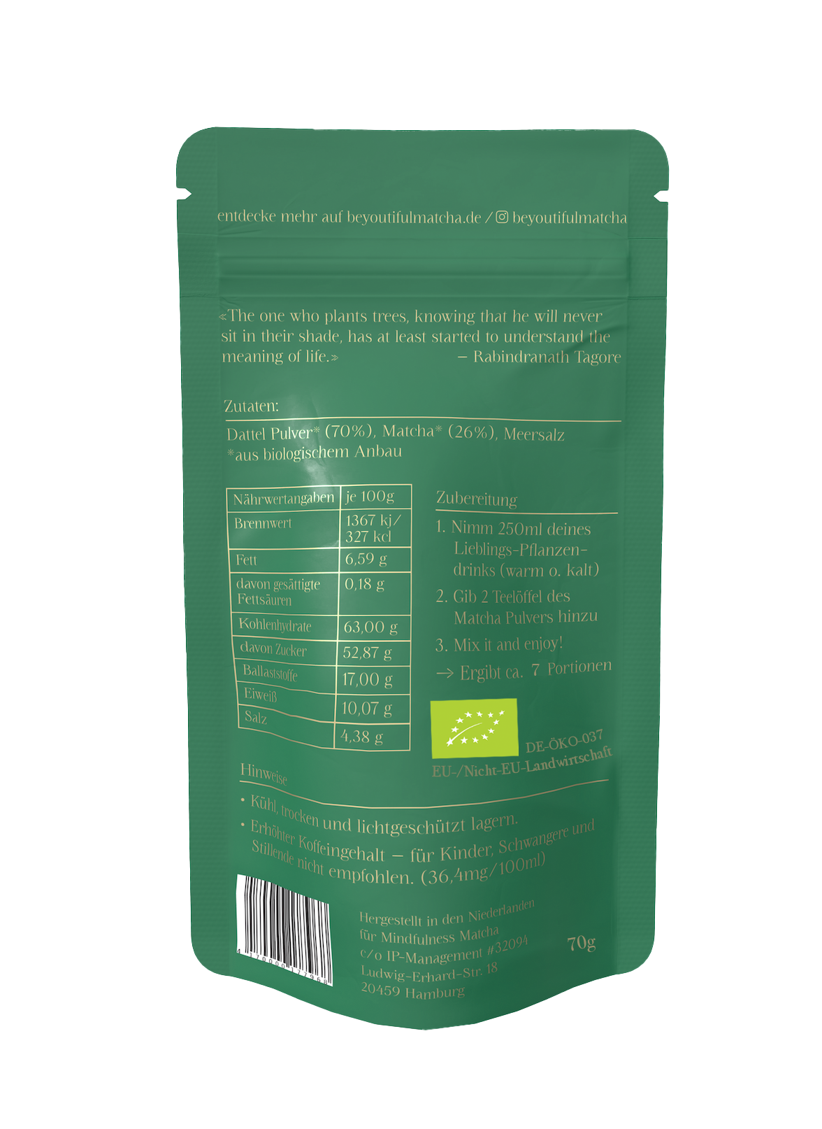 Salty Date - aromatisierter Bio-Matcha